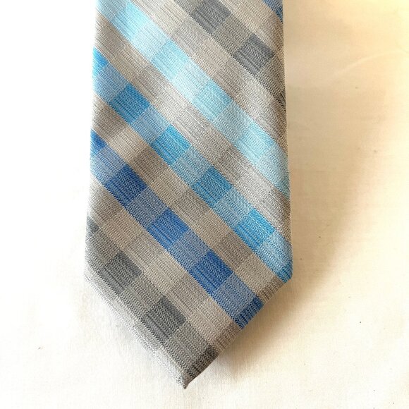 Apt. 9 Gray and Blue Tie, with Tie Bar, 57" x 2.75" New without Tags - Picture 10 of 10